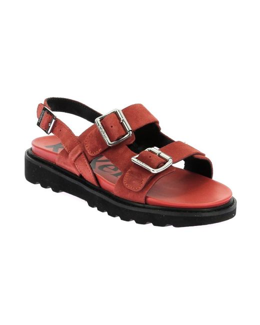 Flat Sandals Kickers de color Red