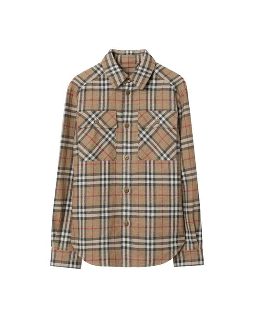 Casual Shirts di Burberry in Natural da Uomo