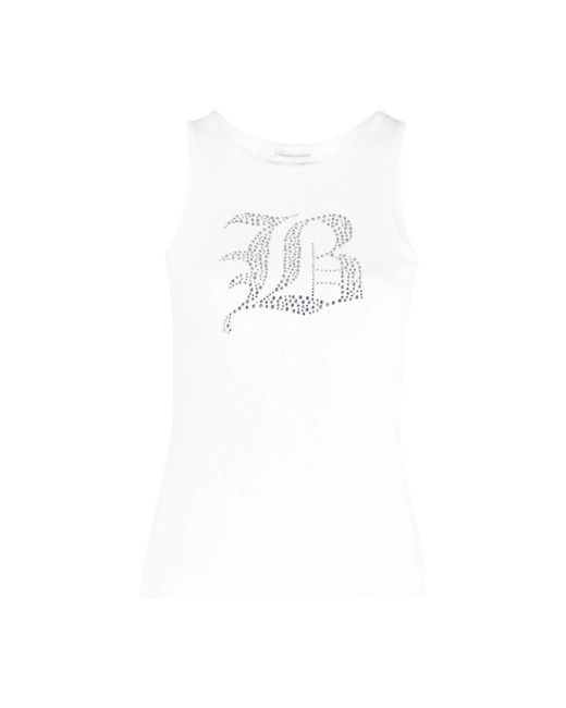 Blumarine White Sleeveless Tops