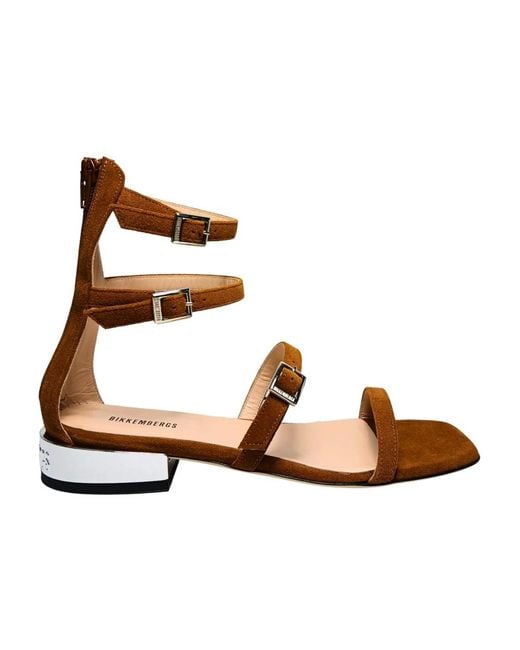 Bikkembergs Brown Flat Sandals