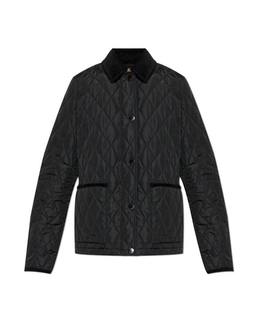 Burberry Jassen ,Zwart ,Katoen Gevoerde Gewatteerde Jas in het Black