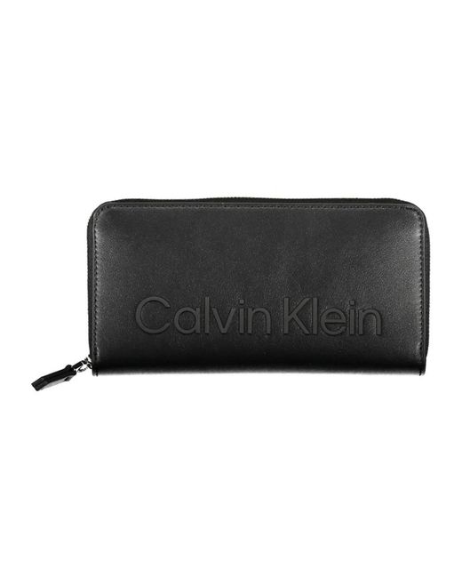 Portafoglio donna nero rfid chiusura lampo di Calvin Klein in Black