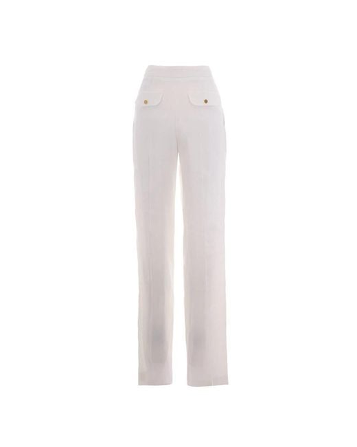 Elisabetta Franchi White Wide Trousers
