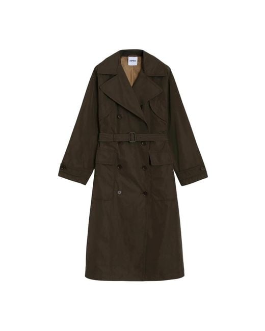 Aspesi Double-Breasted Coats in het Black