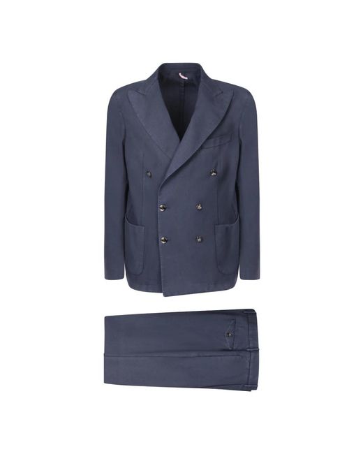 Dell'Oglio Blue Single Breasted Suits for men