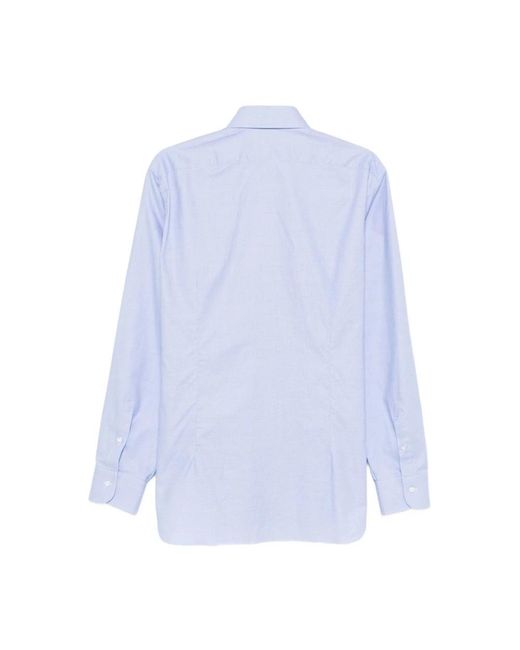 Barba Napoli Blue Formal Shirts for men