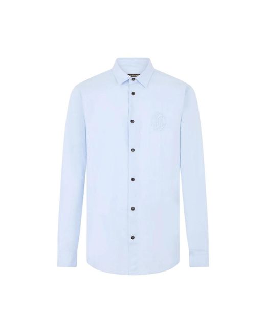 Roberto Cavalli Shirt Met Monogram Rc Borduurwerk in het Blue voor heren