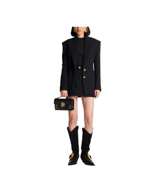 Balmain Jassen ,Zwart ,Wol Jasje Met Aantrekkoord in het Black