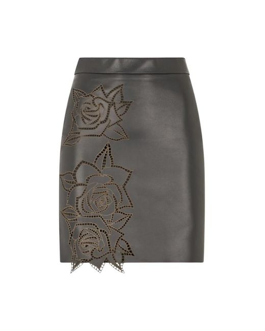 Roberto Cavalli Gray Leather Skirts