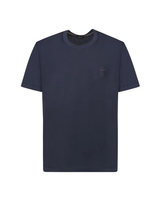 Brioni Blau baumwoll t-shirt kurzarm in Blue für Herren