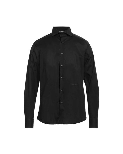 Aquascutum Baumwollhemd mit gesticktem logo in Black für Herren