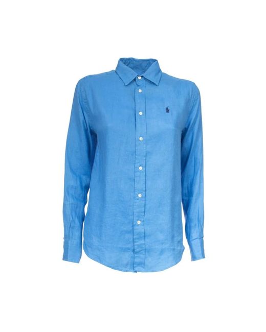 Camisa de lino con cuello puntiagudo Polo Ralph Lauren de color Blue