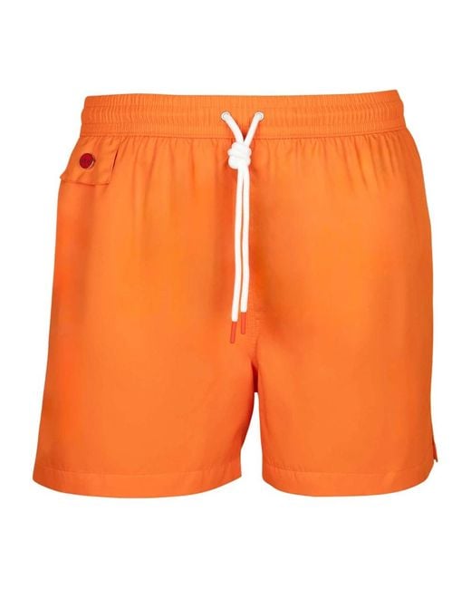 Kiton Badehose Regular Solid in Orange für Herren