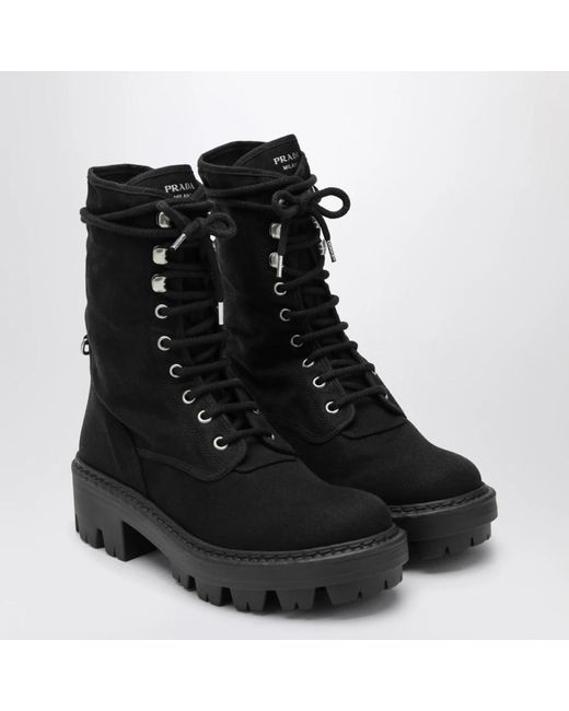 Prada Black Schnürstiefel