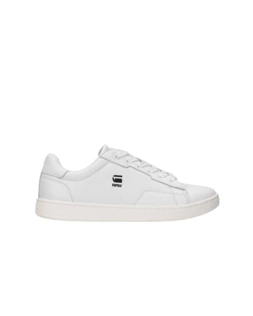 G-Star Cadet leder sneakers in White für Herren
