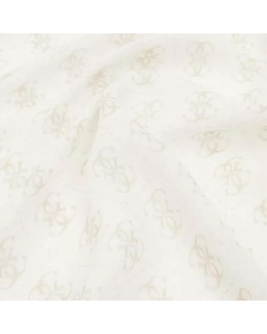 Guess Elegant Logo Sjaal in het White