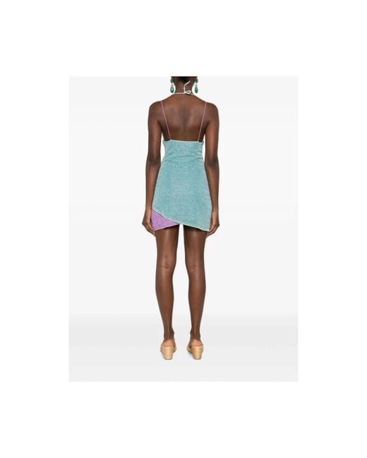 Oseree Lddf268 Lurex Selil Jurk in het Blue