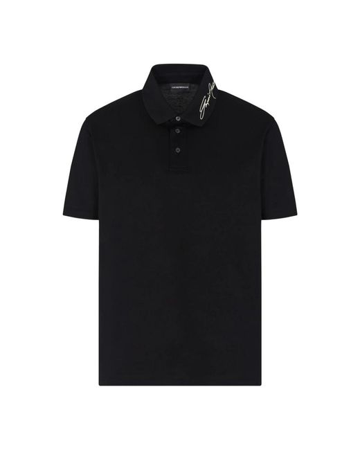 Emporio Armani Black Polo Shirts for men