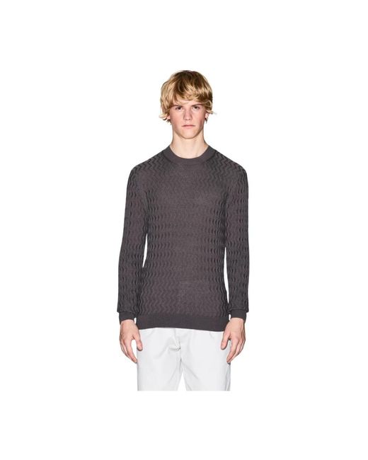 ARMANI EXCHANGE Gray Round-Neck Knitwear for men