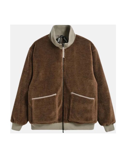 Taion Jassen ,Bruin ,Polyester Reversible Hi-Neck Down Jacket in het Gray voor heren