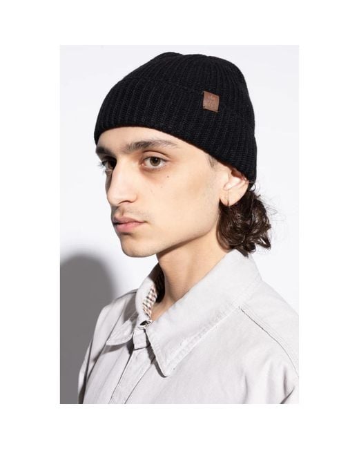 Eleventy Black Beanies for men