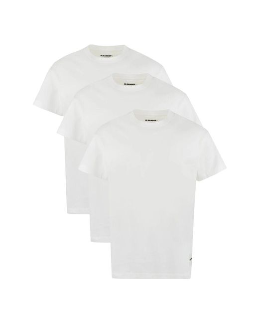 Jil Sander Set aus drei bio-baumwoll-t-shirts in White für Herren