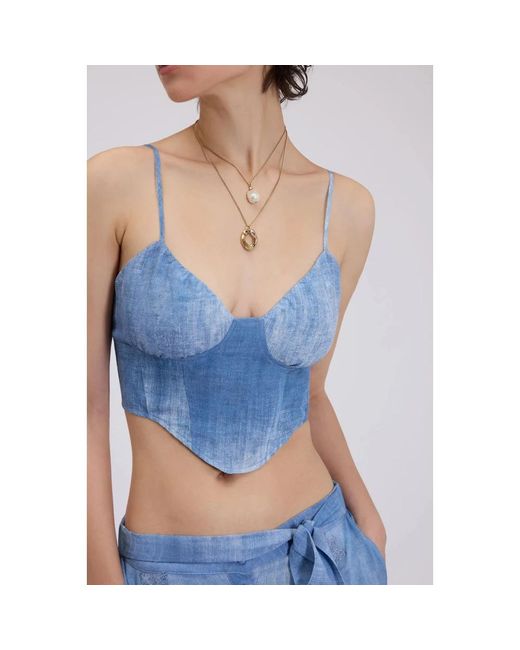 Ermanno Scervino Blue Sleeveless Tops