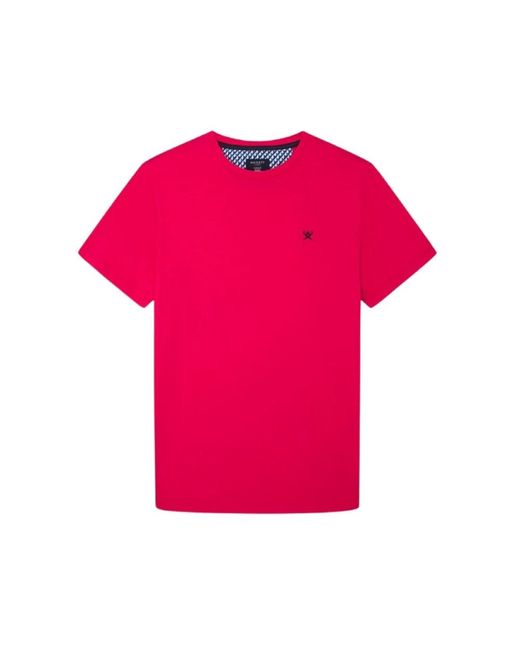 Hackett Baumwoll t-shirt in Pink für Herren