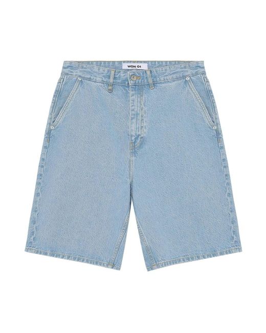 Won Hundred Blue Denim Shorts for men