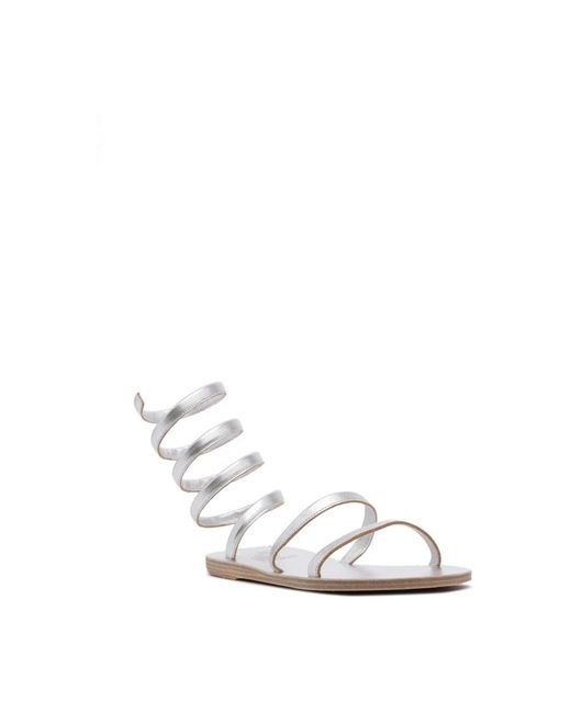 Ancient Greek Sandals White Flat Sandals