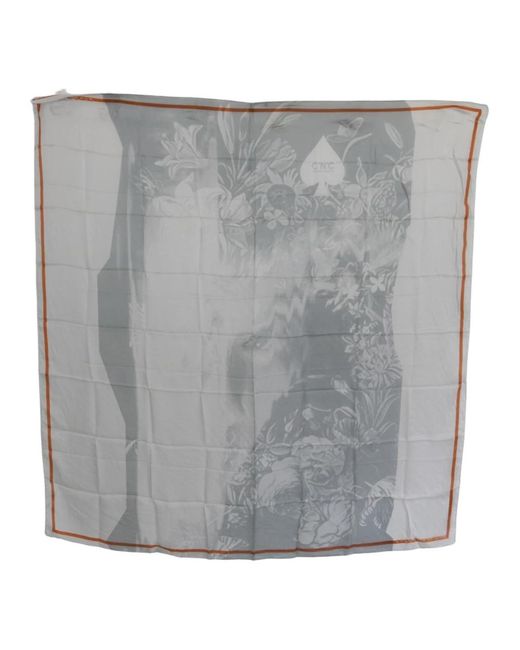 CoSTUME NATIONAL Gray Silky Scarves