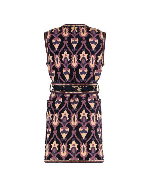 Etro Jassen ,Veelkleurig ,Katoen Lange Omkeerbare Chenille Jacquard Gilet in het Black
