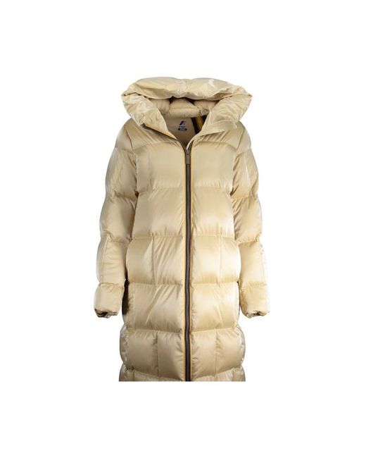 K-Way Natural Gepolsterte Kapuzenjacke Mit Taschen