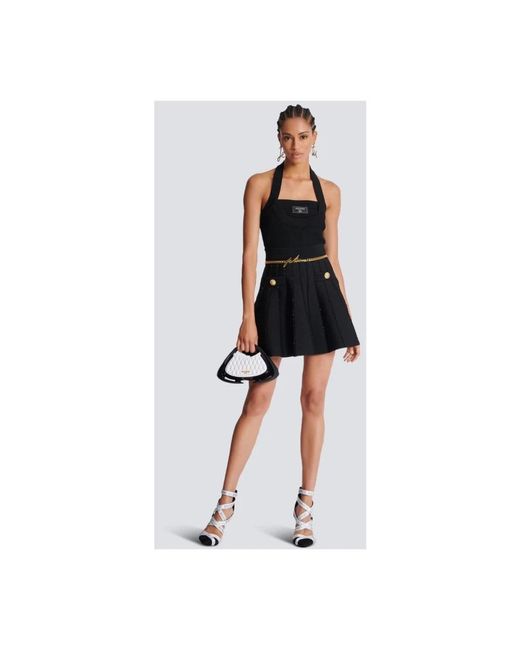 Balmain Black Short Skirts