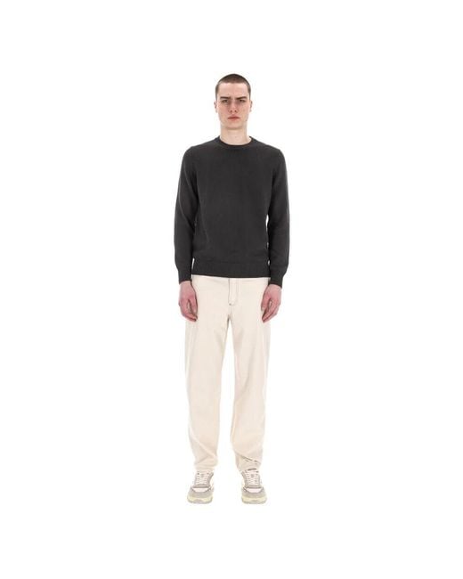 Drumohr Brauner Baumwoll-Rundhalsausschnitt Pullover in Black für Herren
