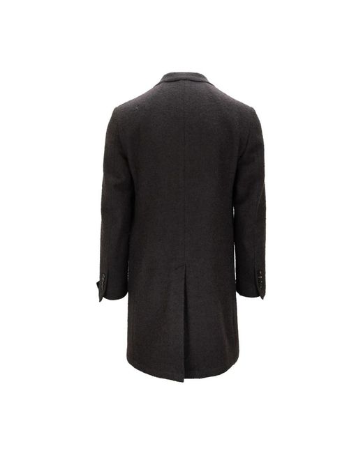 Sartoria Latorre Black Double-Breasted Coats for men