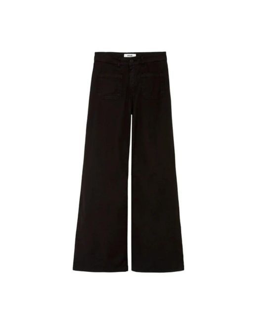 Five Jeans Broeken ,Zwart ,Katoen Lucie Wide Broeken in het Black