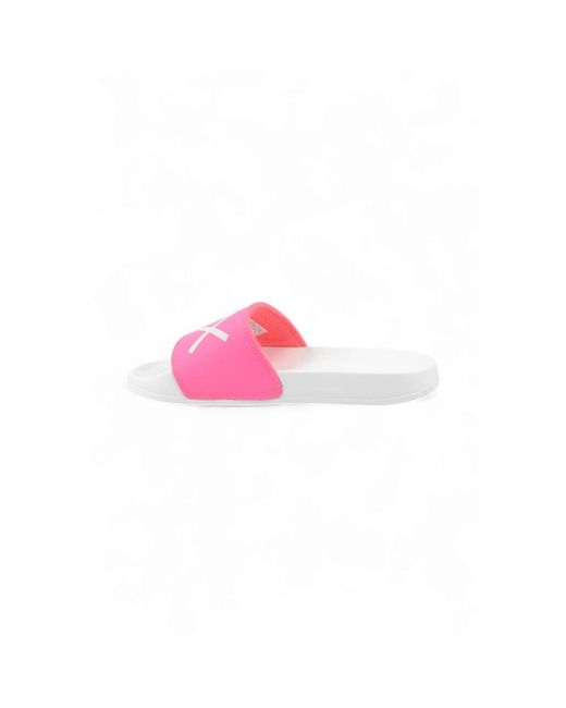 Sun 68 Pink Pu Slides