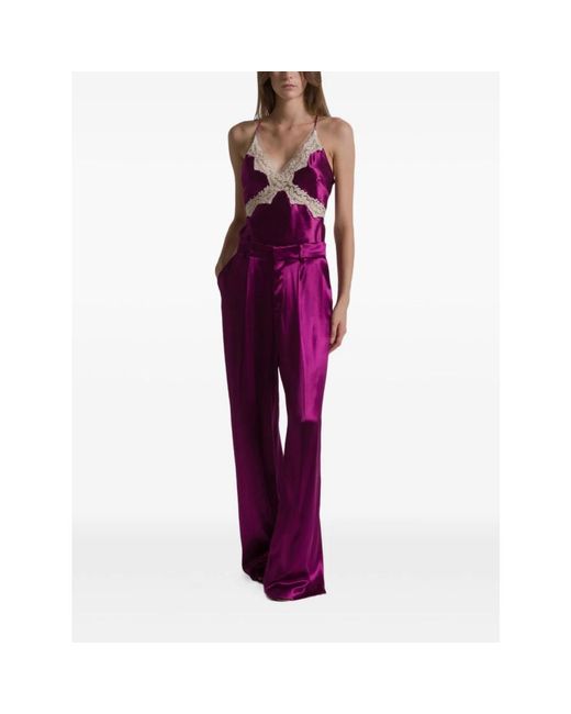 Alberta Ferretti Purple Wide Trousers