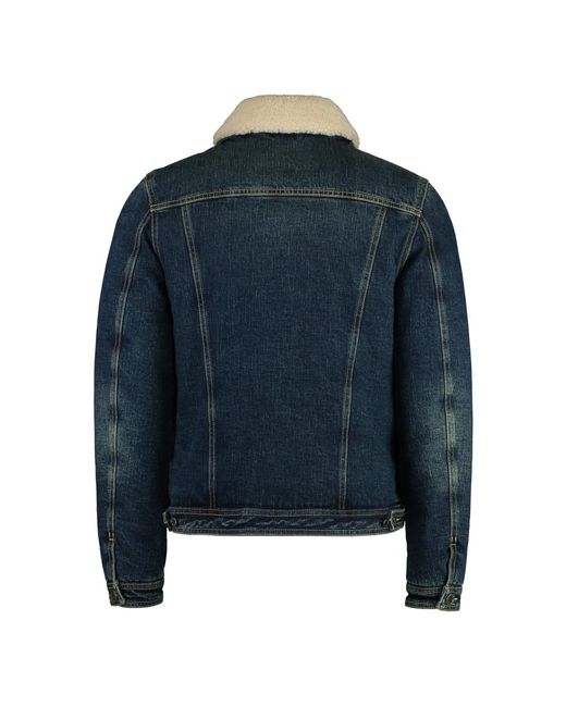 Moorer Jassen ,Blauw ,Katoen Gewatteerde Jas Met Schapenvacht Trim in het Blue voor heren