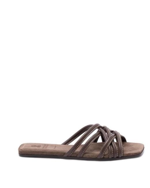 Brunello Cucinelli Brown Sliders