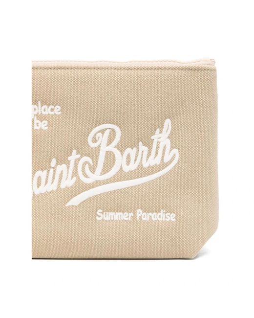 Mc2 Saint Barth Tassen ,Aline Canvas Clutch in het Natural
