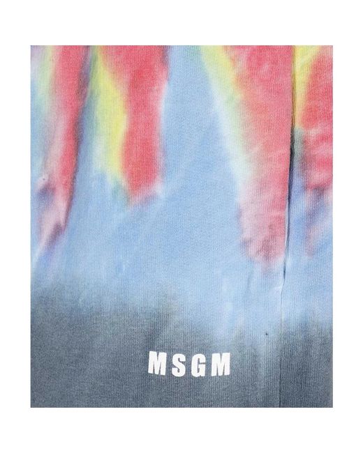 MSGM Korte Broeken ,Veelkleurig ,Katoen Katoenen Bermuda Shorts Elastische Tailleband in het Blue voor heren