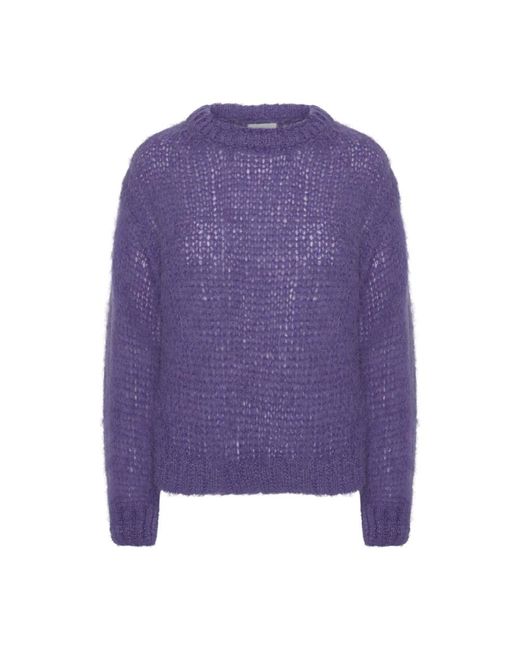 Round-Neck Knitwear American Dreams de color Purple