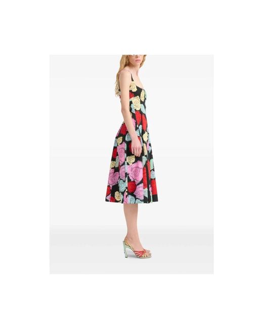 Marni Red Blumenmuster Ausgestelltes Kleid