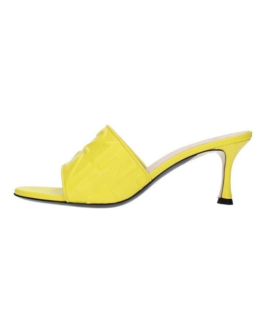 Heeled Mules N°21 de color Yellow