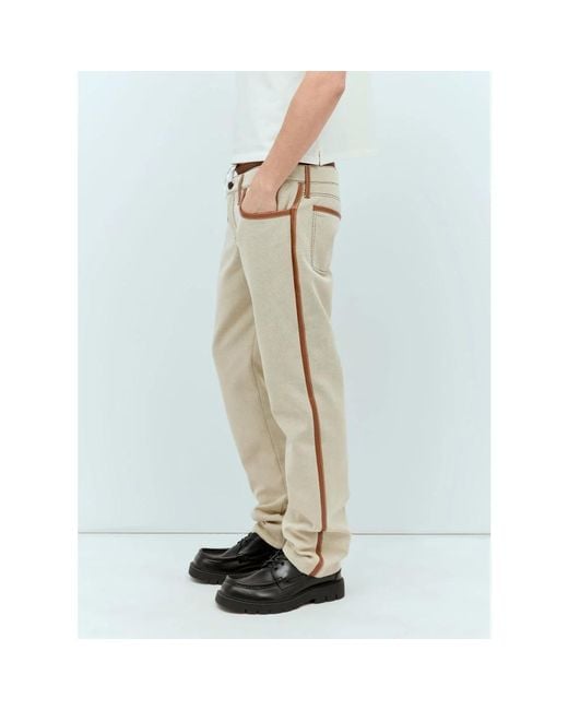 Miu Miu Canvas Hose Mit Ledereinsätzen in Natural für Herren