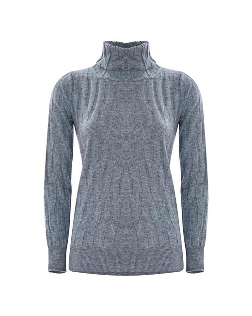 Kocca Truien & Vesten ,Grijs ,Leer Elegant Classic Gevoerde Sweatshirt in het Blue