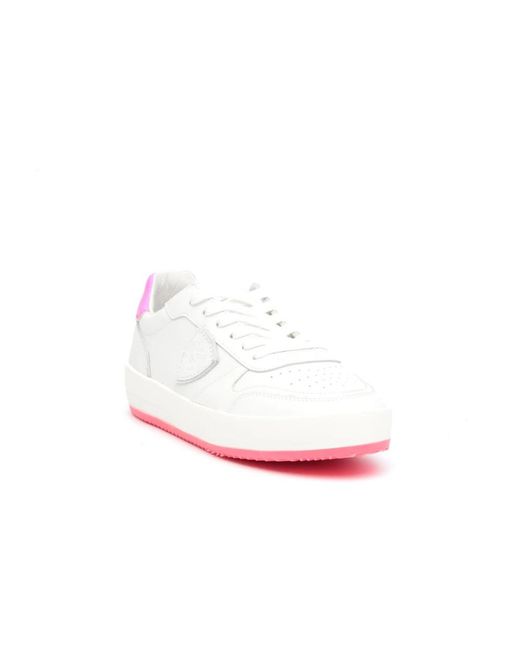 Philippe Model Schoenen ,Veelkleurig ,Leer Stijlvolle Sneakers in het Pink