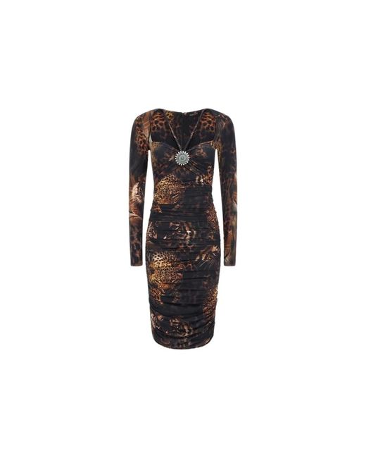 Roberto Cavalli Black Midi Dresses